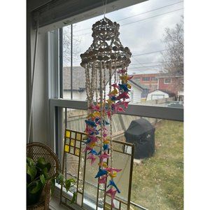 Vintage Sea Shells Wind Charm Hanging Window  Beach House Ocean Cottage